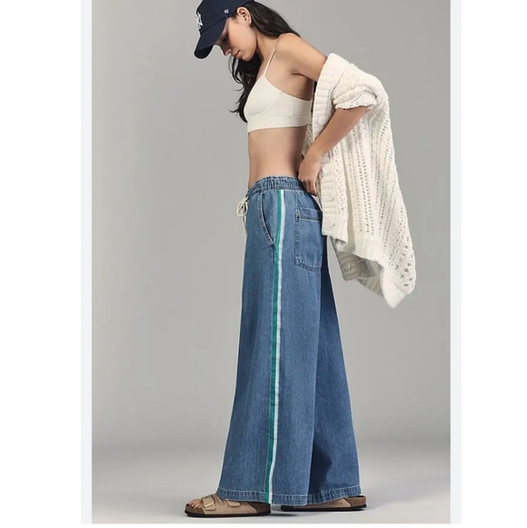 Pilcro Denim - Pilco The Surfer Wide Leg Stripe Jeans